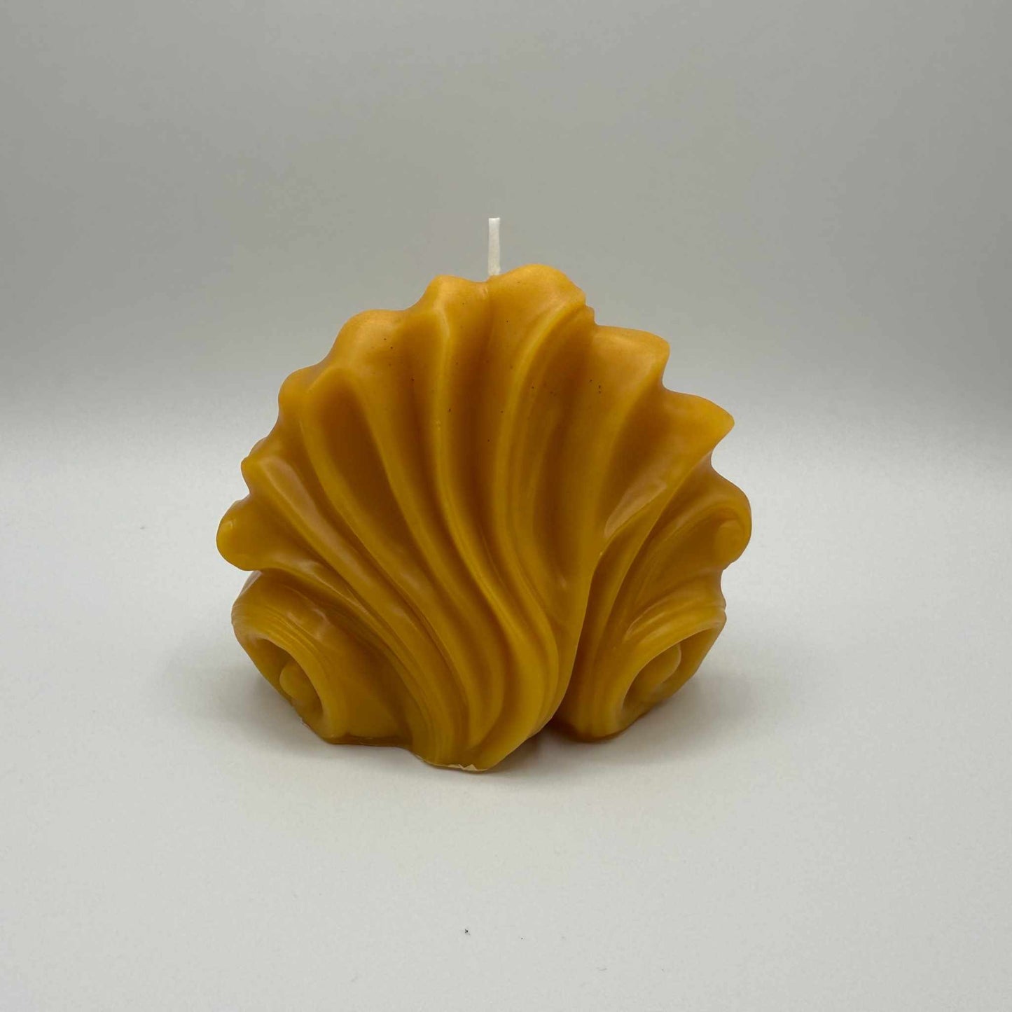 Beeswax Candle Carved Shell