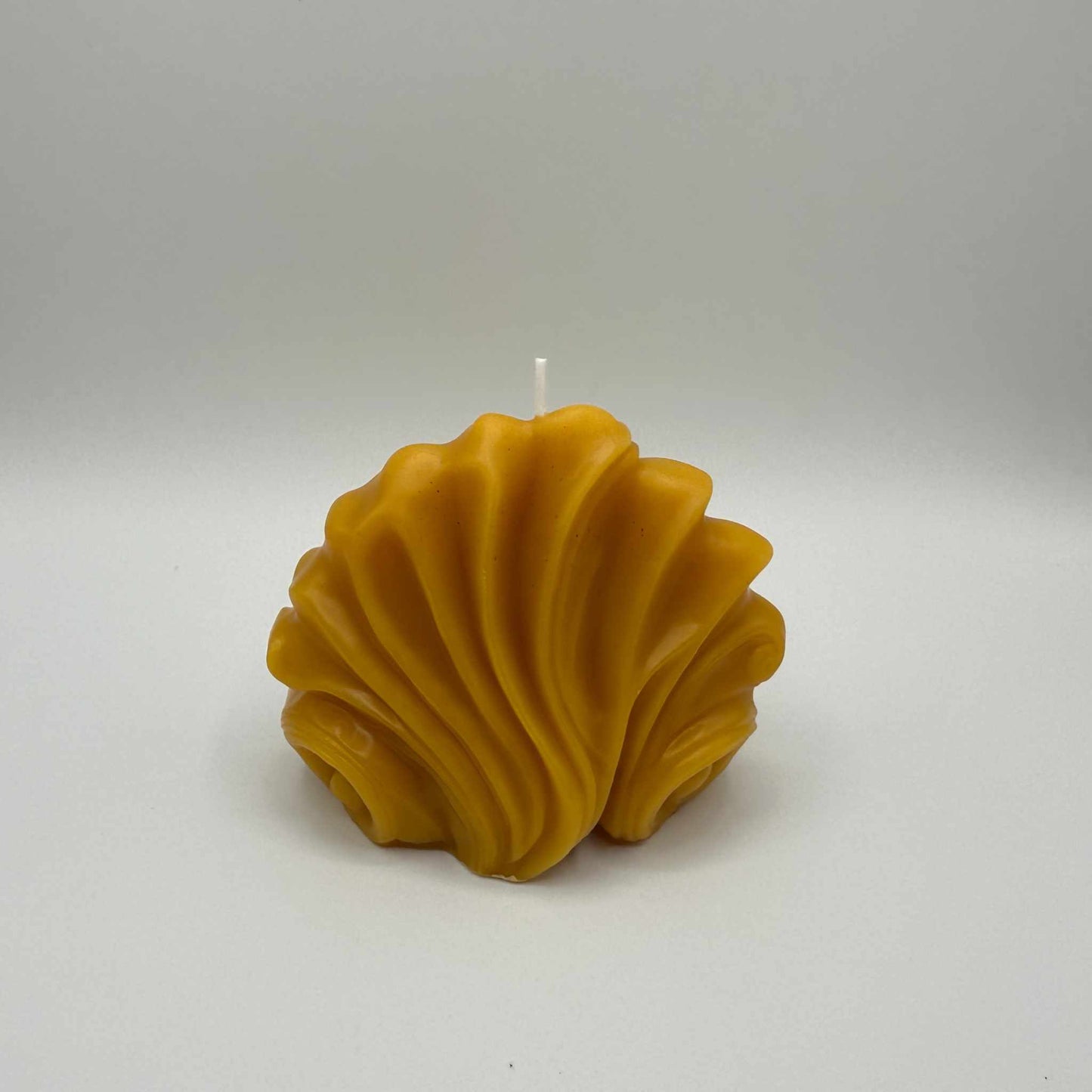 Beeswax Candle Carved Shell