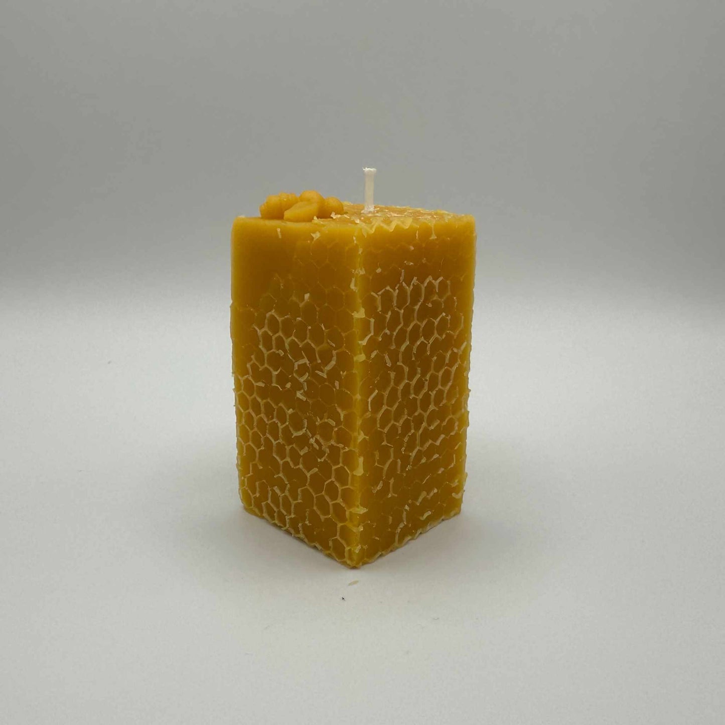 Beeswax Candle Carved Square