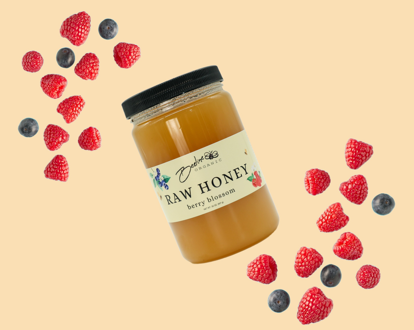 Raw Honey Jar Berry Blossom 32oz.
