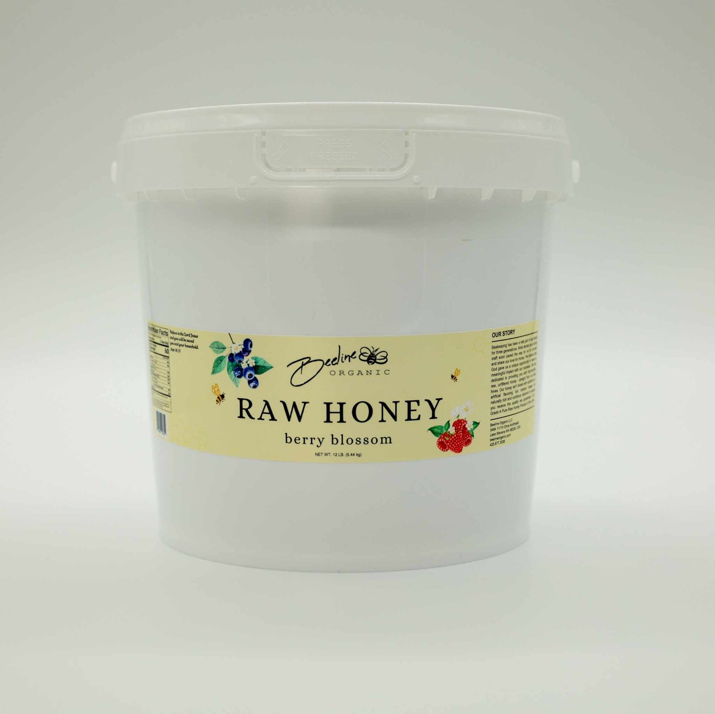 Berry Blossom Raw Honey 1 Gallon Bucket – Beeline Organic Honey