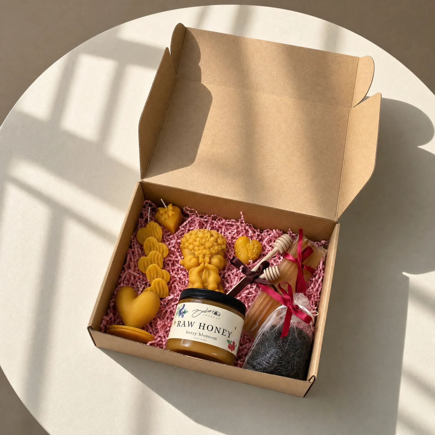 Valentines Day Gift Set with Honey essential products