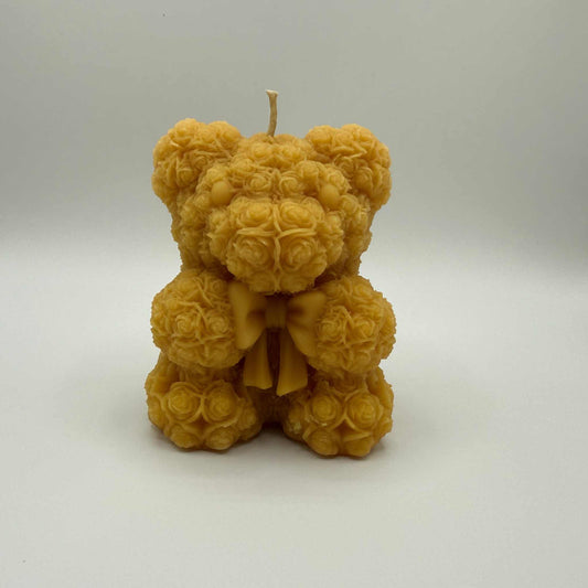 Beeswax Candle Rose Bear