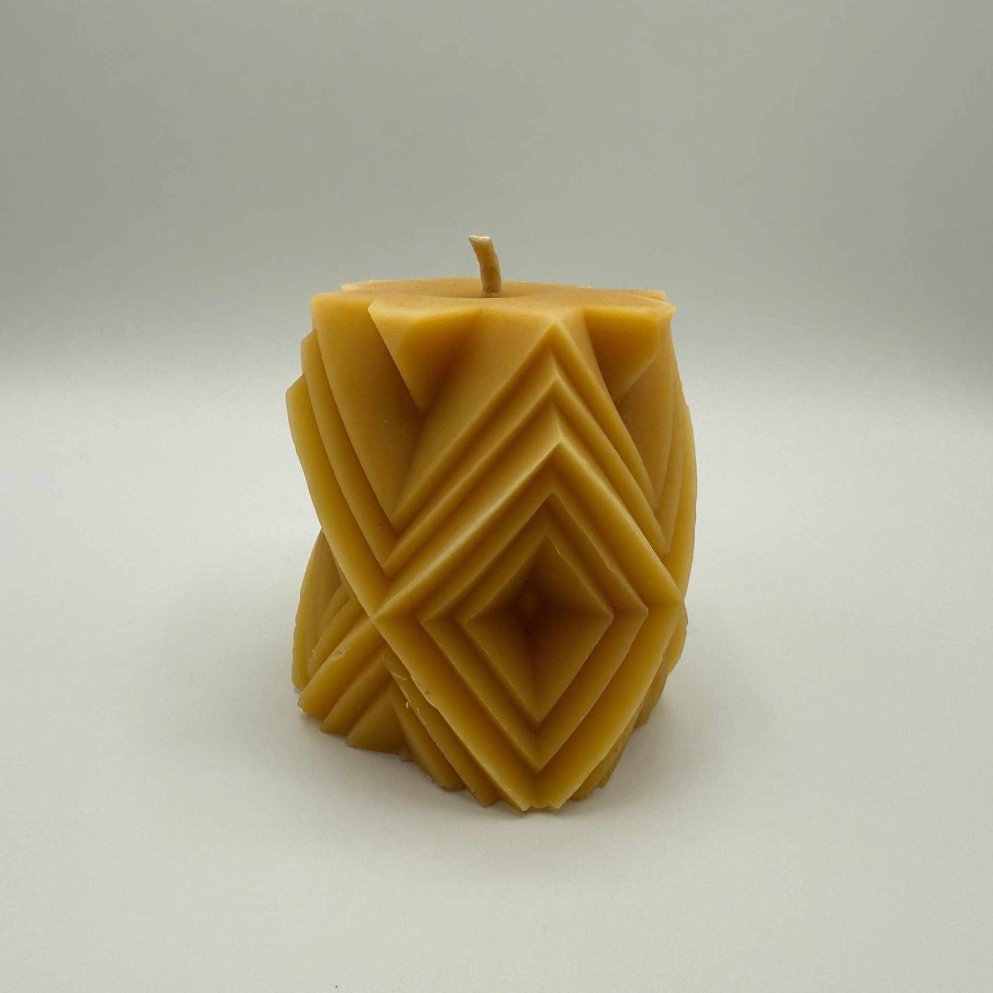 Beeswax Candle Carved