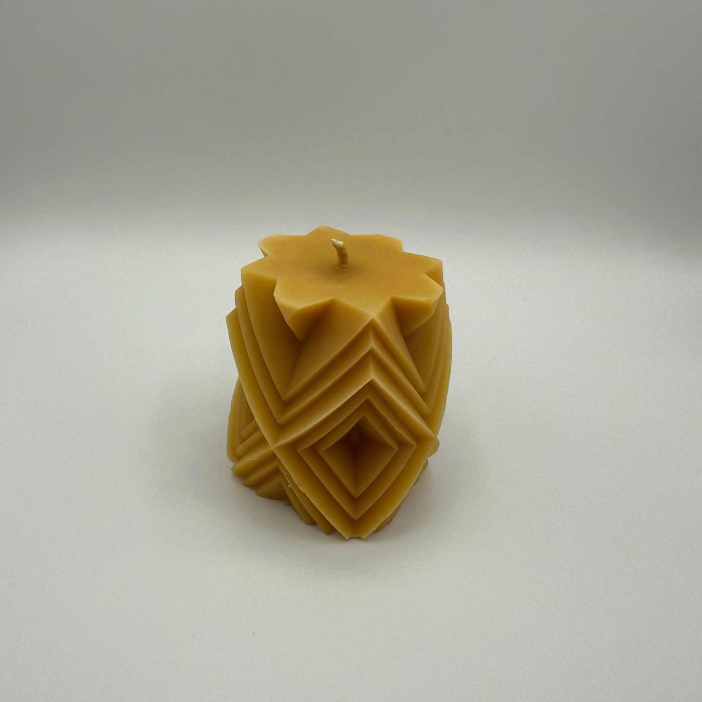 Beeswax Candle Carved