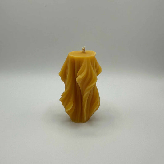 Beeswax Candle Carved