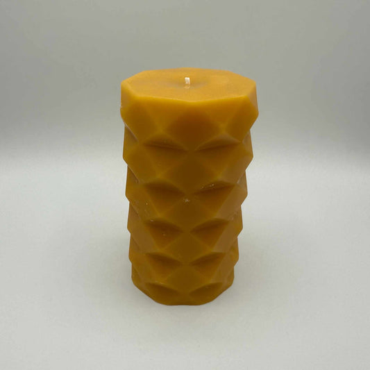 Beeswax Candle Carved Cylinder