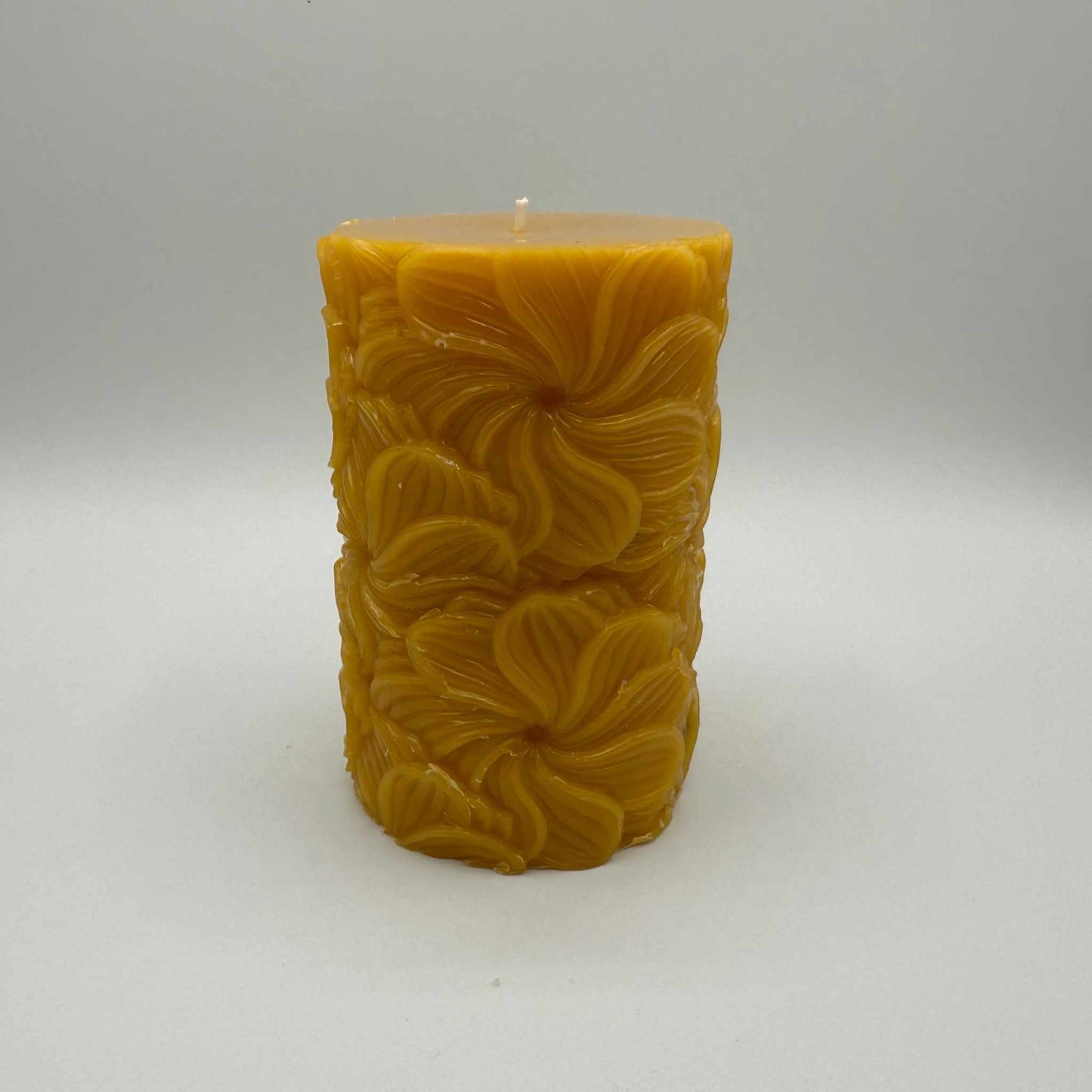 Beeswax Candle Carved Cylinder