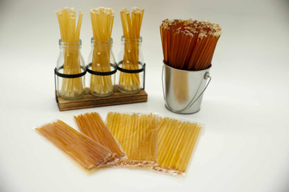 Unfiltered raw honey in stick packaging