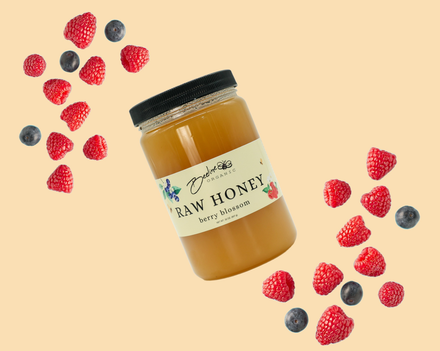 Berry Blossom Raw Honey Jar 32oz.