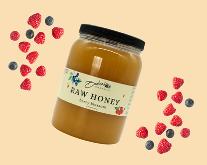 Berry Blossom Raw Honey Jar 64oz.