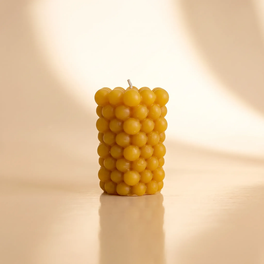 Beeswax Poppy Cylinder Candle