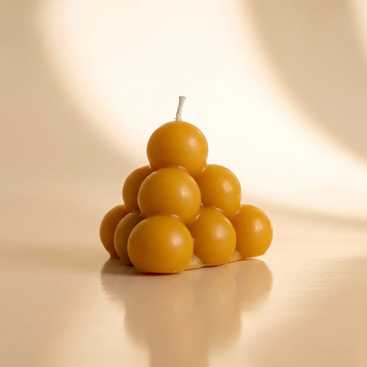 Beeswax Bubble Ball Pyramid Candle Large