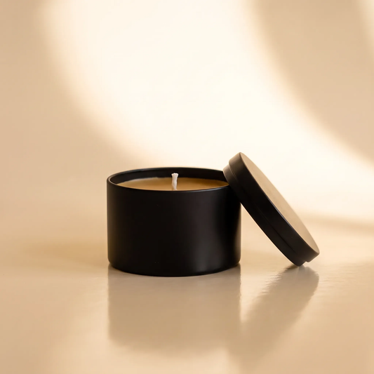 Beeswax Matte Black Tin Candle — Pure Clean-Burning Beeswax in a Modern Vessel
