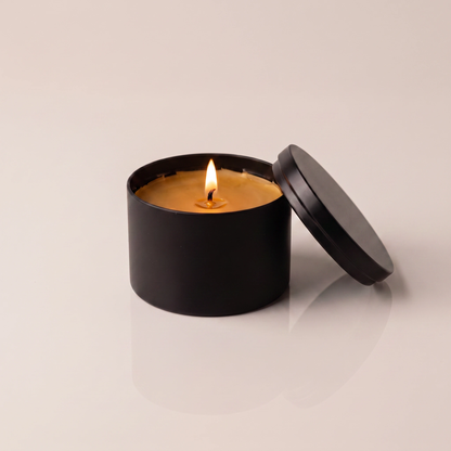 Beeswax Matte Black Tin Candle — Pure Clean-Burning Beeswax in a Modern Vessel