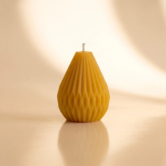 Beeswax Carved Floral Pillar Candle