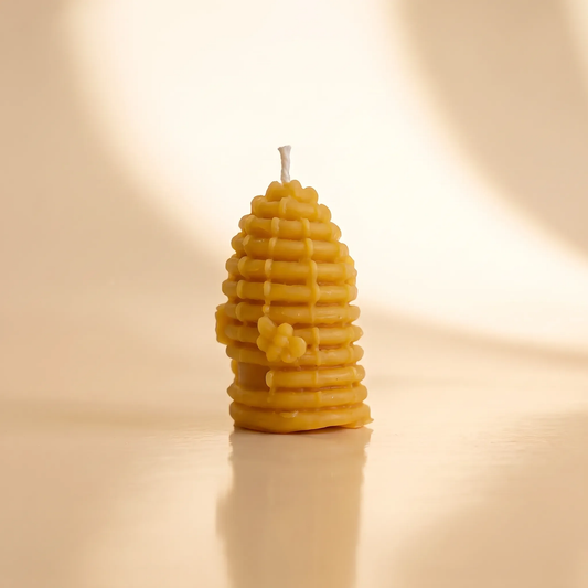 Beeswax Skep Hive Candle Large