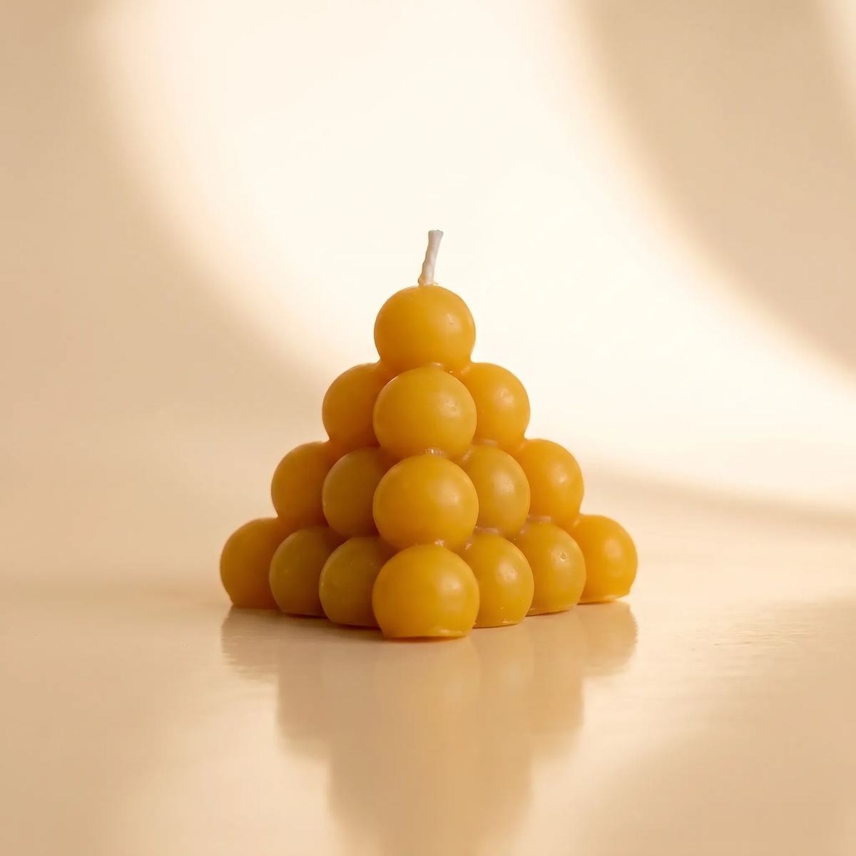 Beeswax Bubble Ball Pyramid Candle Small