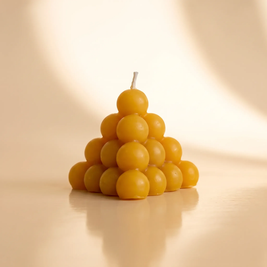 Beeswax Bubble Ball Pyramid Candle Small