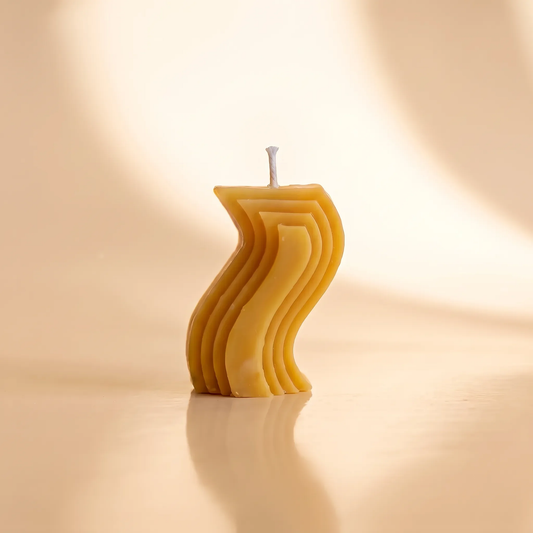 Beeswax Squiggle Pillar Candle