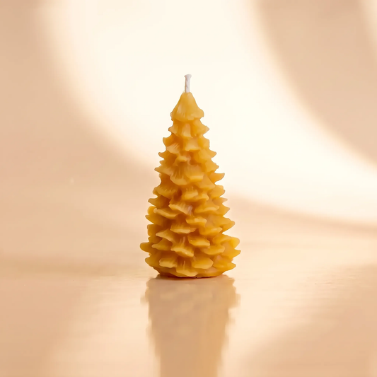 Beeswax Classic Pine Tree Candle — Timeless Handmade Beeswax Holiday Candle