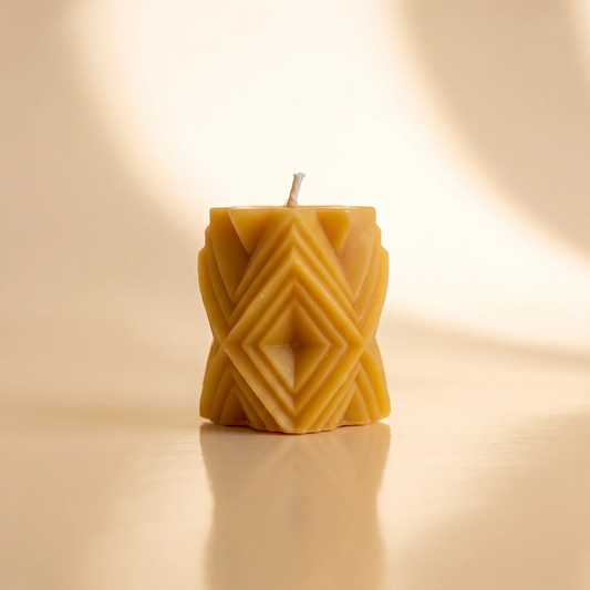 Beeswax Diamond Lattice Pillar Candle